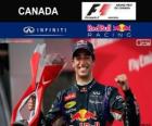 Ντάνιελ Ricciardi γιορτάζει τη νίκη του στο Grand Prix του Καναδά 2014